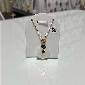 Elegant Gold and Multicolor Pendant Necklace